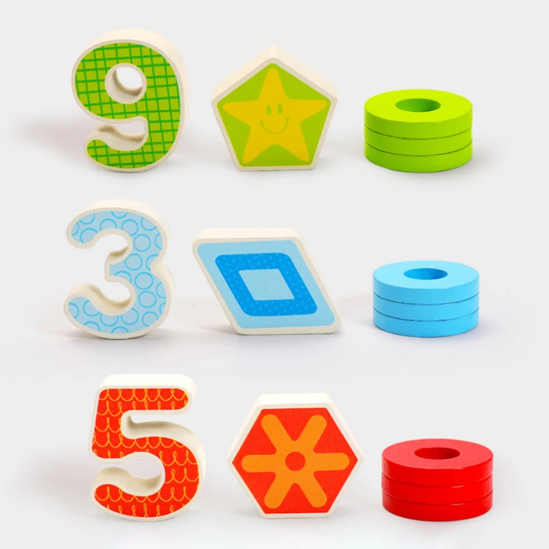 Wooden Toys Math Fishing Count Numbers Matching Digital Shape Match Montessori Educational Board Early Education kids Toy Gifts