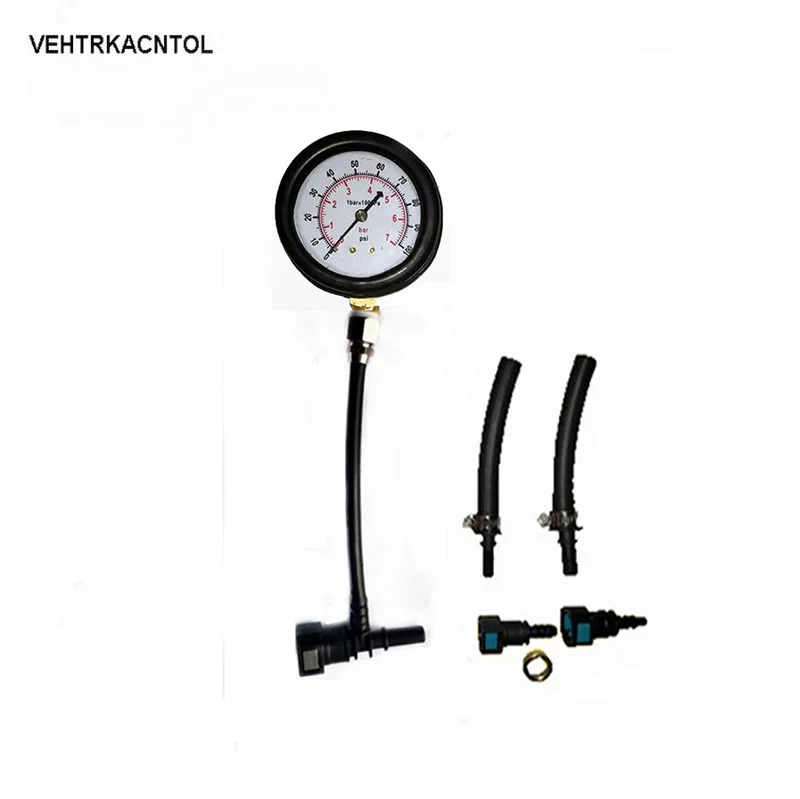 

VEHTRKACNTOL Motorcycle Car Fuel Pressure Gauge Gasoline Car Pressure Gauge Meter Tester With 7.89 9.49 Connector