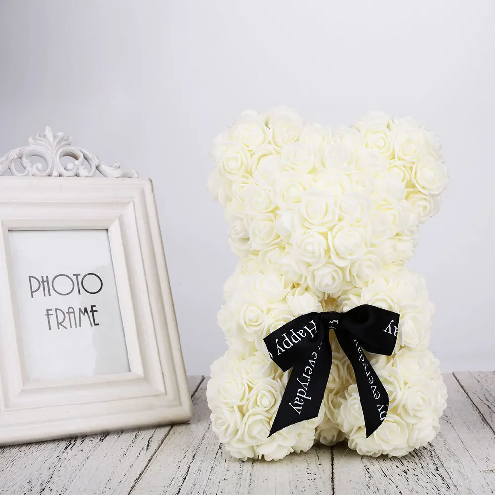 Artificial Rose Gift Foam Bear Dolls Decorations Rose Bear Lovely Love Simulated Wedding Birthday Valentine'S Day
