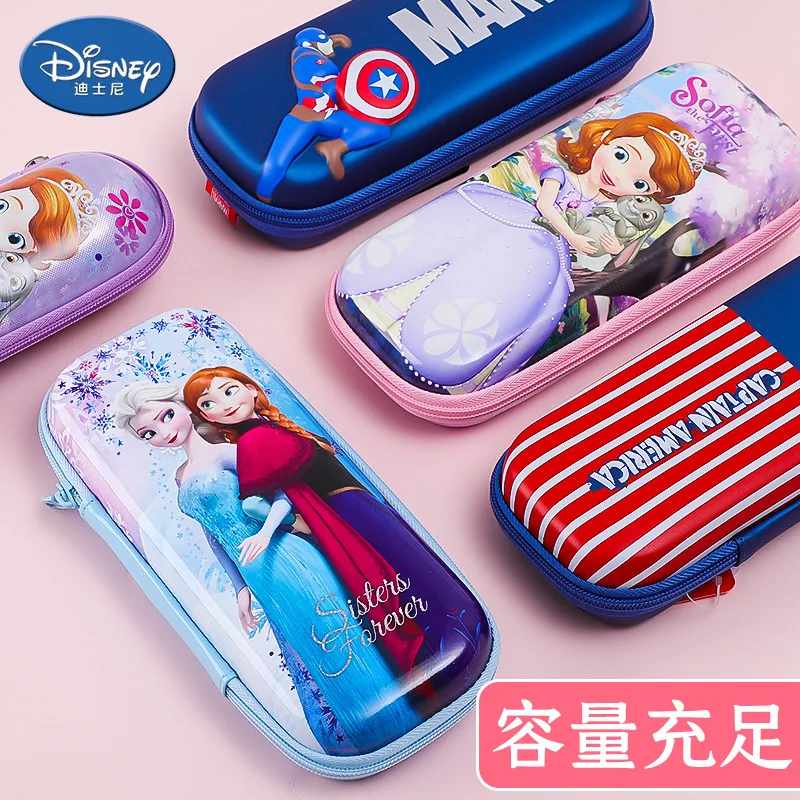 

Disney Cartoon Pencil Case Forzen Elsa Anime Figure Children's Large-capacity Stationery Box Cute Multifunctional Pencil Box