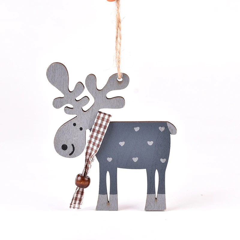 thumbnail image 1 of Hand painted deer Christmas Wooden Pendant Elk Xmas Tree Ornaments Hanging Decor DIY Christmas Decorations for Home 2022, 1 of 5
