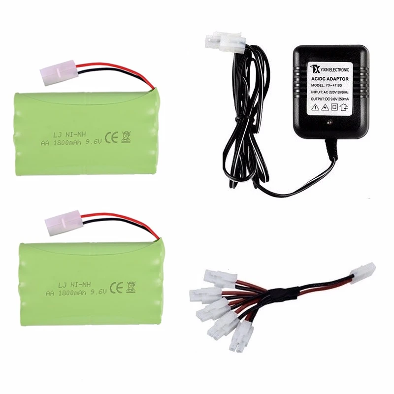 Арбузно-красный Модель H) Ni-MH 9,6 v 1800mah батарея+ USB зарядное устройство для Rc игрушки автомобиль Танк Поезд Робот Лодка пистолет AA 9,6 v перезаряжаемый аккумулятор - Цвет: Арбузно-красный