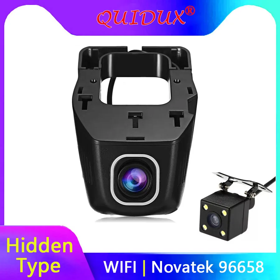 R$97.04 30% de desconto|QUIDUX WIFI Carro Dvr Câmera Dupla Traço cam Novatek 96658 Registrator Lente Escondida Gravador de Vídeo Digital Filmadora Full HD 1080 P-in DVR/Câmera Dash from Automóveis e motos on AliExpress 