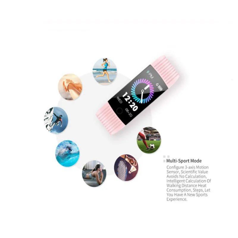 Q18 1.14 inch Super Big Screen Smart Band IP68 Waterproof Wristband Men Women Bracelet Fitness Tracker for Android & IOS