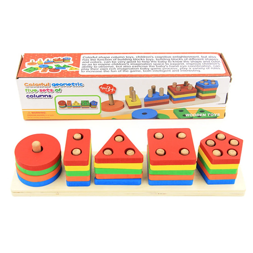 

Wood Toys Educational Toys for Children Early Learning Exercise Hands-on ability Geometric Shapes Matching Games