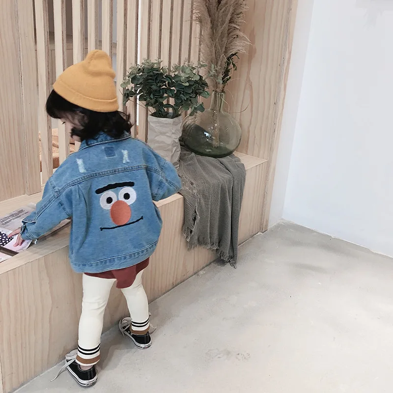 

Small CHILDREN'S Horse Autumn New Style Korean-style Children Jacket Girls Clown Patterned Denim Jacket 1086