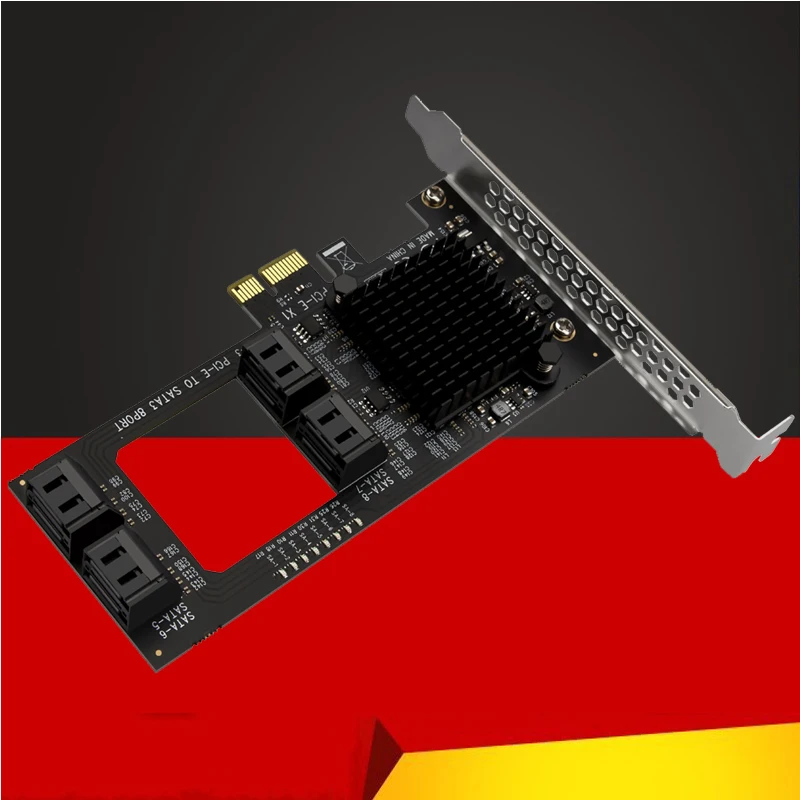 

NEW Chia Mining PCIE SATA PCI-E Adapter 8 Port SATA 3.0 PCIe Adapter PCI-e x1 to SATA Controller Expansion Card Marvell 88SE9215