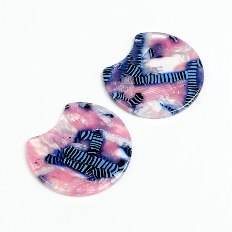 A245-182X-6PCS Tortoise Shell Earring Charm,Acetate Acrylic Beads,Special Round Shaped Pendants,Boho,Circle Cutout Earrings Parts,36mm-ACE182 - Окраска металла: A245-182X-6PCS