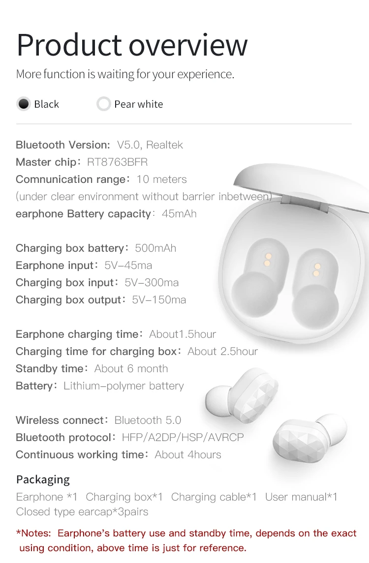 Interpad TWS 200 Bluetooth наушники раздельное использование беспроводные наушники супер бас наушники для смартфонов Android Xiaomi ios