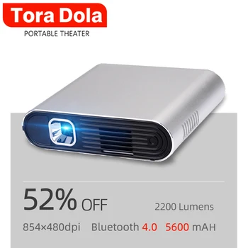 

TORA DOLA PH20, Touch DLP Projector Android 7.0 WIFI, Bluetooth, 5400mAH Battery, HD in, Portable home Theater, LED TV