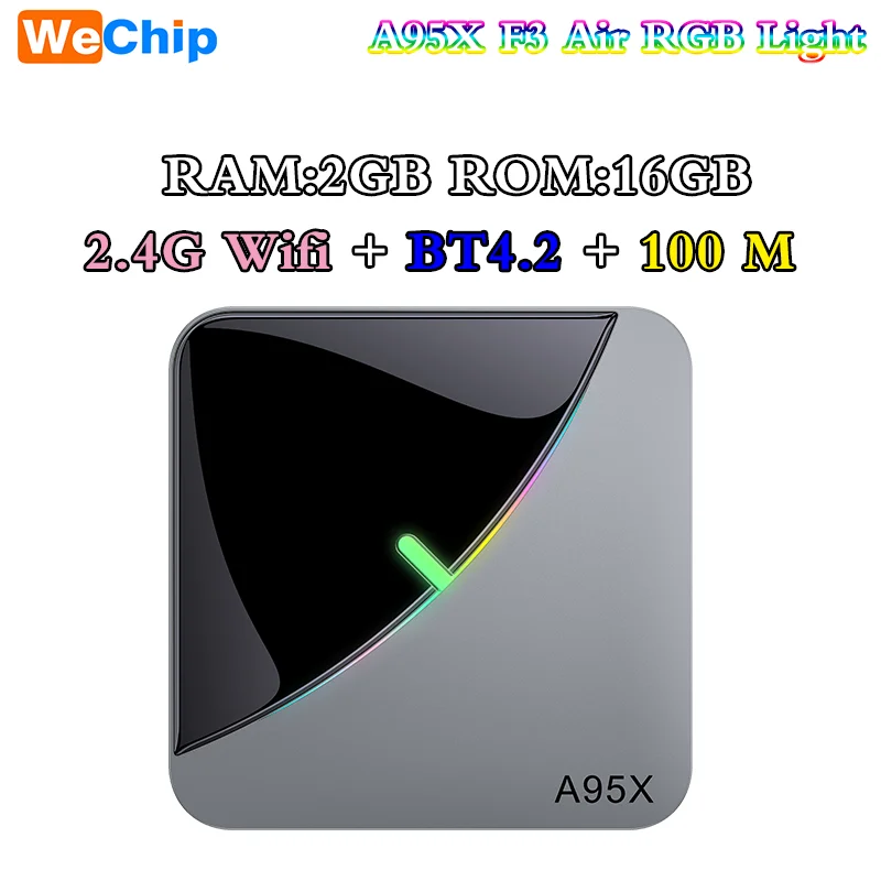 2GB16GB A95X F3 Air RGB светильник Android 9,0 Smart tv Box 2,4G/5G WifI 4 Гб 64 ГБ 32 ГБ X 2G16G Amlogic S905X3 беспроводной BT4.2 HD Отт - Цвет: 2GB16GB