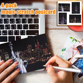 

Fast Ship Magic Color Scratch Art Paper Coloring Creative DIY Scratch Art Painting Paper With Wooden Drawing Stick Kid Adult AP2