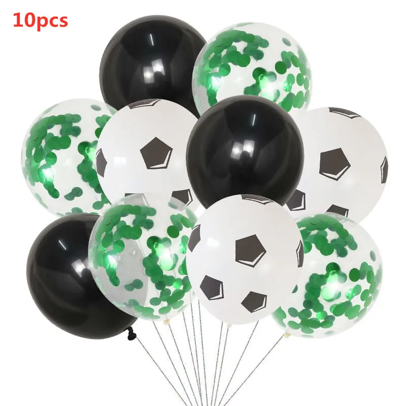 Футбольные футбольные тематические вечерние круглые воздушные шары черно-белые конфетти гелиевые воздушные шары спортивные вечерние украшения для мальчиков на день рождения - Цвет: Светло-желтый