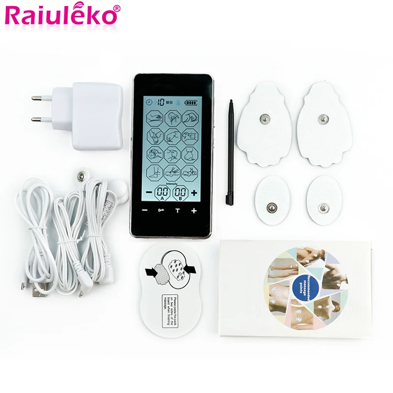 LED Dual Output 12 Mode Digital TENS Pulse Acupuncture Massager Electrical Muscle Stimulator Full Body Relax Therapy Pain Relief | Красота и