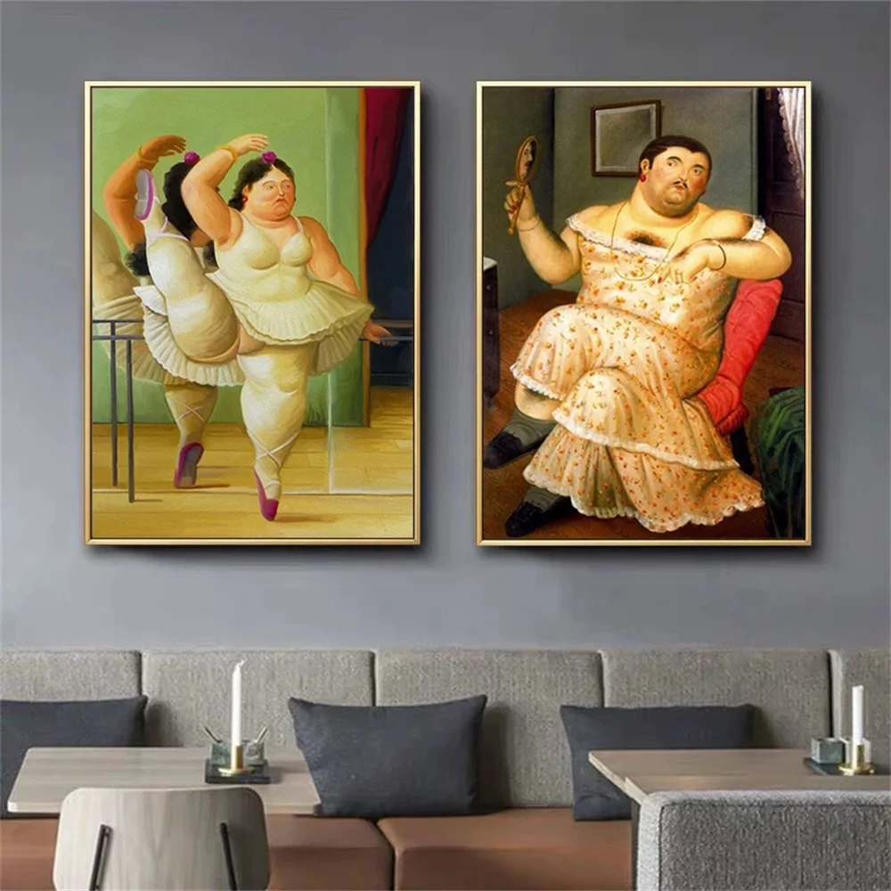 

Modern Abstract Figure Canvas Painting Cute Fat Girl Poster and Print Art Print Mural Picture Living Room Interior Home Decor