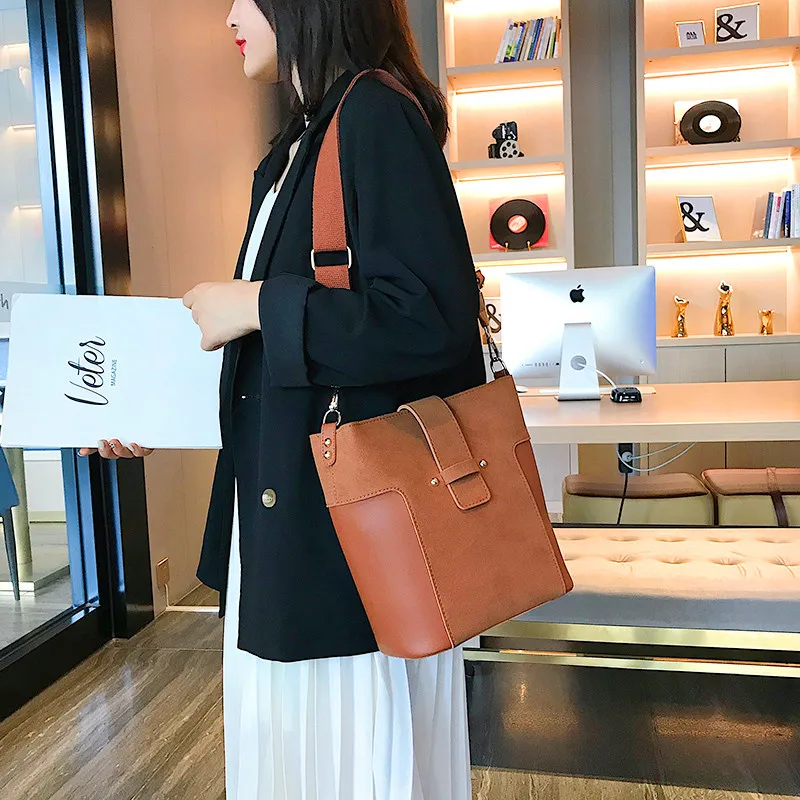 Модная женская сумка на плечо из нубука винтажная сумка-мессенджер sac a main femme de