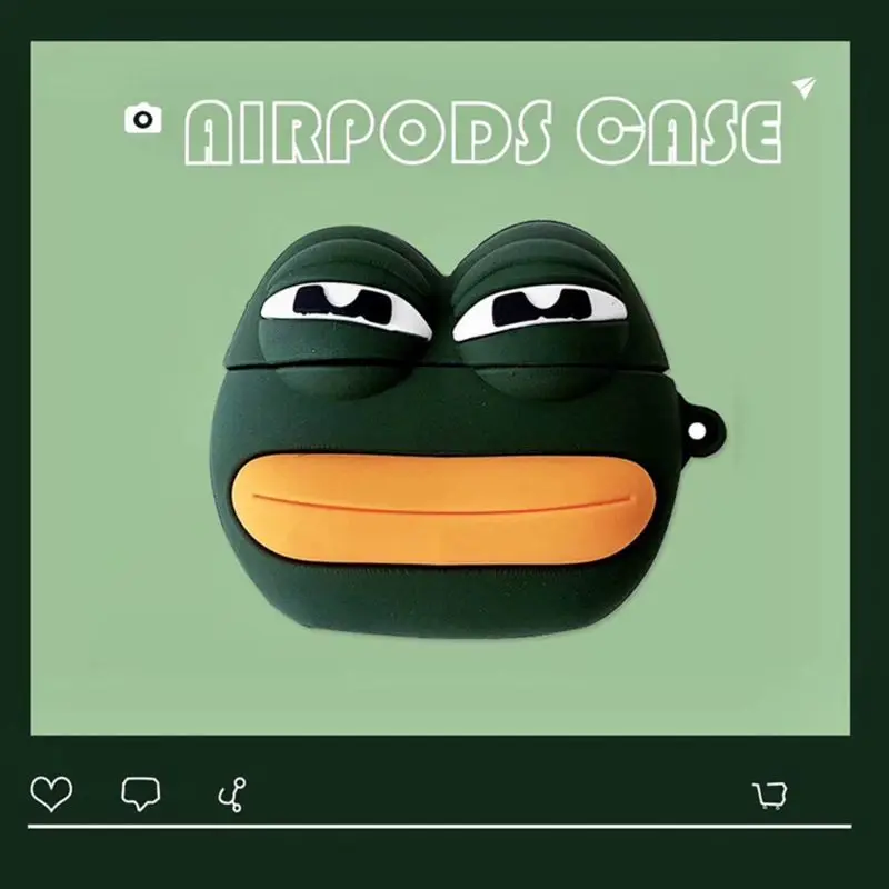 Sad Frog Pattern Защитный чехол силиконовый для Airpods 1/2 зарядка коробка
