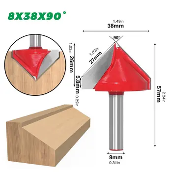 

8mm 3D V Engraving Bit CNC Milling Cutter Router Bits For Wood Tungsten Woodworking 60/90/120/150 degree Milling Cutter