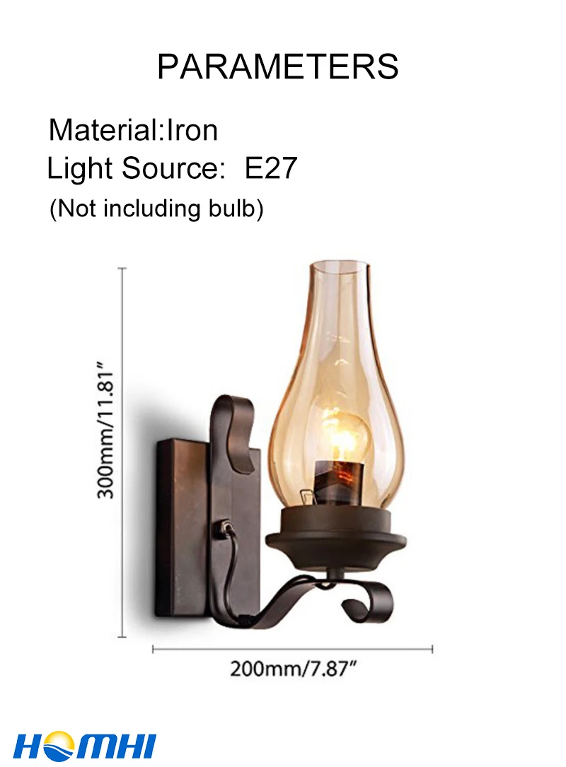 Ретро настенный светильник для дома, спальни, кровати, декоративные светодиодные светильники, кантри, люди, стеклянный абажур, американский керосин, подсвечник, Ретро лампа