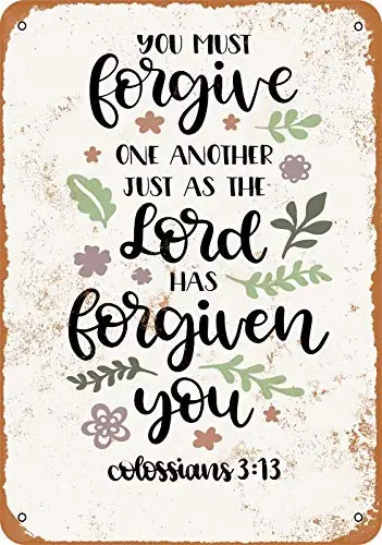 

Retro Vintage Metal Sign Tin Sign Forgive One as Lord Forgiven You Home Bar Kitchen Club Wall Decor Signs 12x8inch
