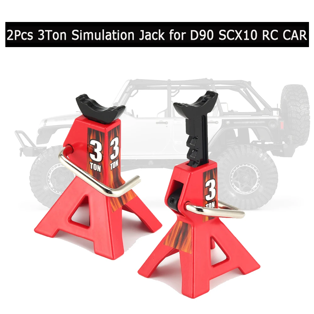 

2Pcs 3Ton 1/10 Scale RC Car Metal Adjustable Height Jack Stand Repair for 1/10 D90 Axial Wraith SCX10 Crawler RC Off-road Car