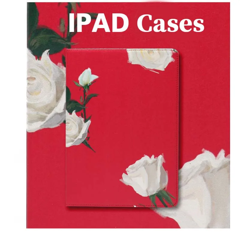 

2020 Cover for IPad 10.2 2019 Air 2 Air 1 Case IPad Case Funda Rose Printing Cover for IPad 2018 9.7 6th 7th Generation Cases