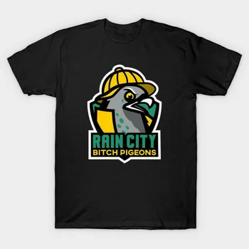 

Rain City Bitch Pigeons Black Tees T-Shirt Clothing TEE Shirt Style Round