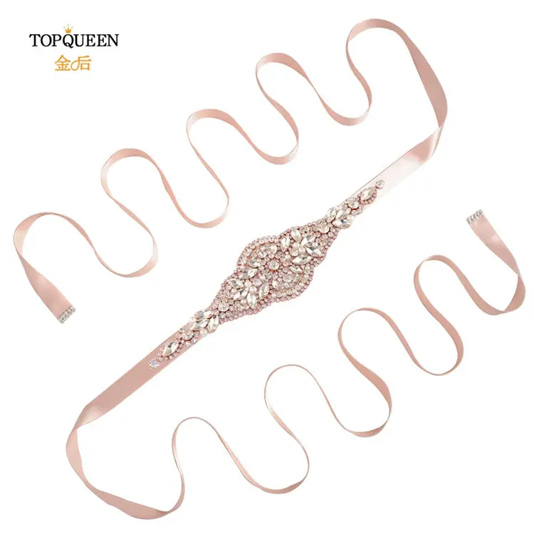 vintage pink TOPQUEEN S425 Стразы для свадебного пояса ремни жемчужный пояс для невесты diomond необычный пояс ручной работы свадебный пояс со стразами - Цвет: vintage pink
