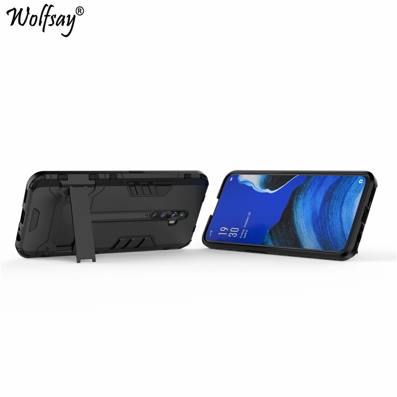 Чехол Wolfsay для Oppo Reno 2Z противоударный Гибридный чехол подставка силиконовый