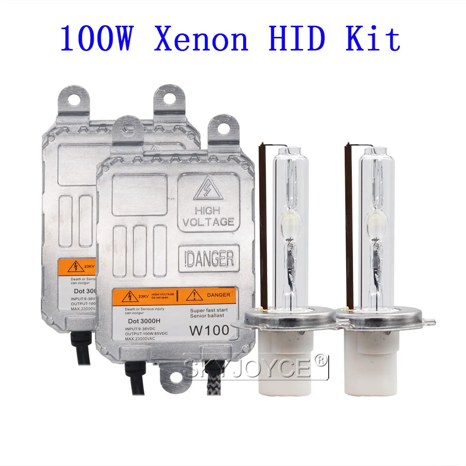 SKYJOYCE 12V Автомобильные фары 100 Вт Xenon HID комплект H1 H3 H7 H11 9005 9006 керамика HID лампы 4300K 6000K 8000K 100W высокая мощность xenon hid балласт