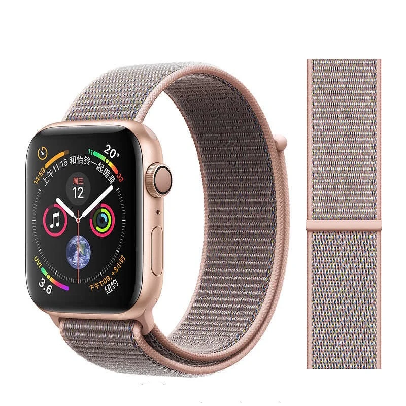 Петля, тканый нейлоновый ремешок для apple watch, ремешок 42 мм, 38 мм, спортивный тканевый нейлоновый браслет 44 мм 40 мм наручных часов iwatch, 4/3/2/1