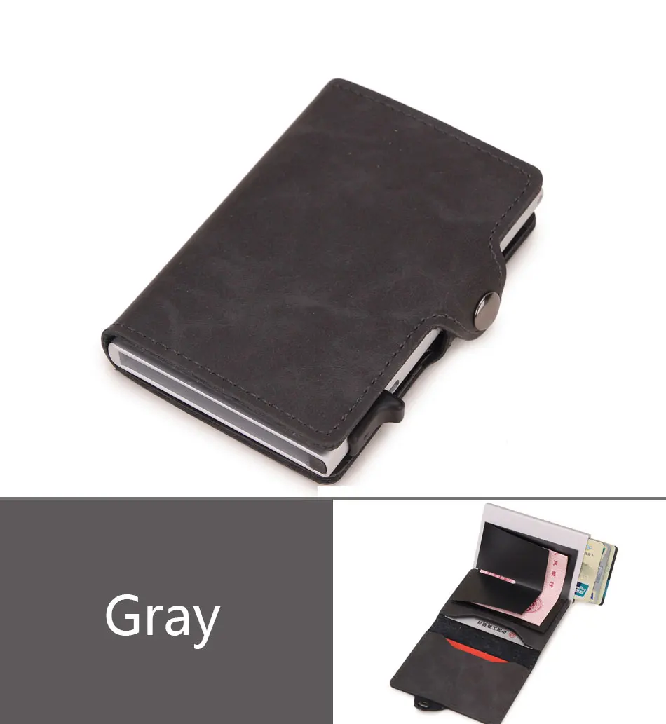 2020 Anti Mens Card Holder Designer Minimalist Wallet Metal Bank id Cardholder Case Rfid Leather Secure Cash And Cards Wallet