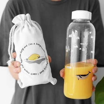 

1000ml Ocean series Seal Glass Sport Water Bottle with Sleeve Creative Office cup Camping Bottle with Protective Bag Drinkware