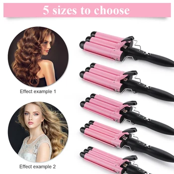 

Perm Splint Ceramic Automatic Hair Curling Iron Air Curler Wand Curler Triple Barrel Electric Hair Waver Curly Hair Styling Tool