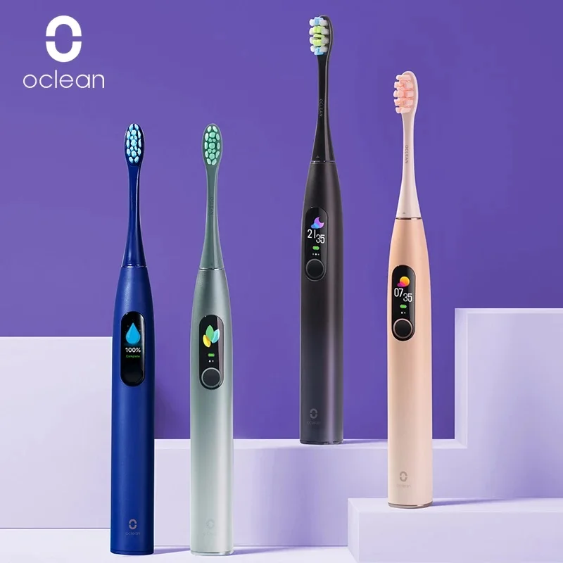 Versão global oclean x pro sonic escova de dentes elétrica adulto ipx7 ultra sônico escova automática carga rápida escova de dente tela toque