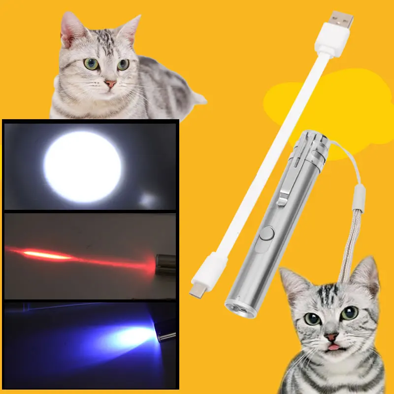 Игрушка для домашних животных USB зарядка лазер забавный кот палка открытый