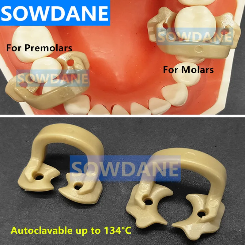 

1 piece Dental Rubber Dam Clamp Resin Molar Premolar Clips Autoclavable 134℃ Rubber Barrier Clamps for Dentist