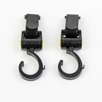 

2pcs Baby Carriage Hook Stroller Accessories Pushcart Hanger Cart Clasp Car Cushion Hook Hang bag Rotate 360 Degree ABS Material