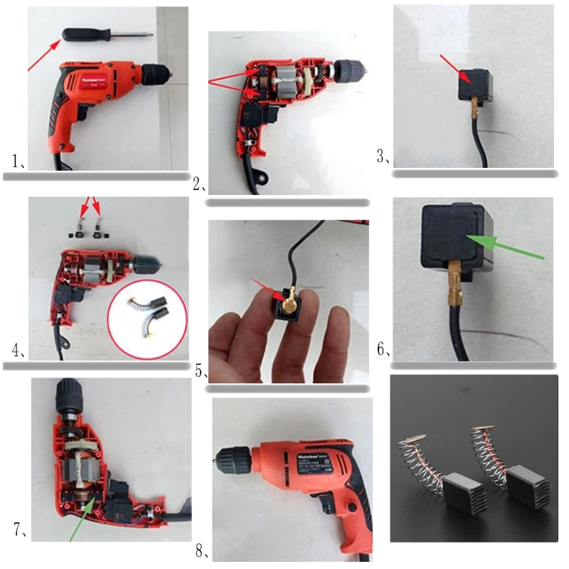 2 шт. электрическая дрель Угольная щетка запасная часть для DEWALT BOSCH MAKITA электроинструмент