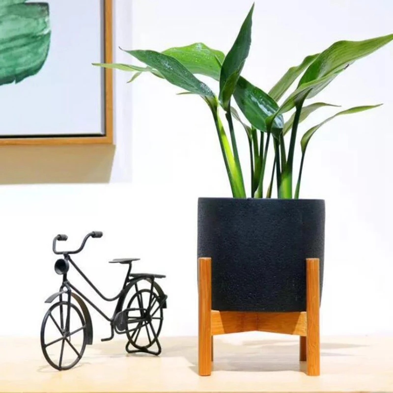 

Retractable Indoor Plant Flower Pot Planter Stand Assembly Wood Holder Wooden Floor Potted Rack for Home Office Decor
