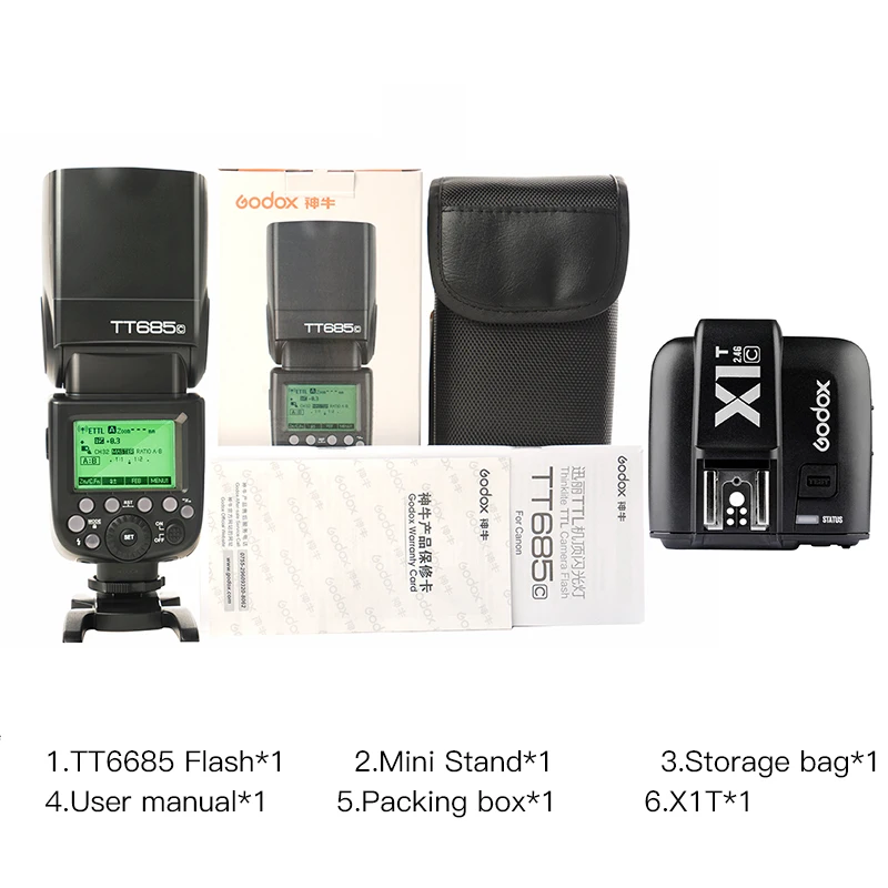 US $206.35 Godox TT685 TTL Flash Speedlite With X1T Trigger Transmitter For Canon Nikon Sony Fuji Olympus