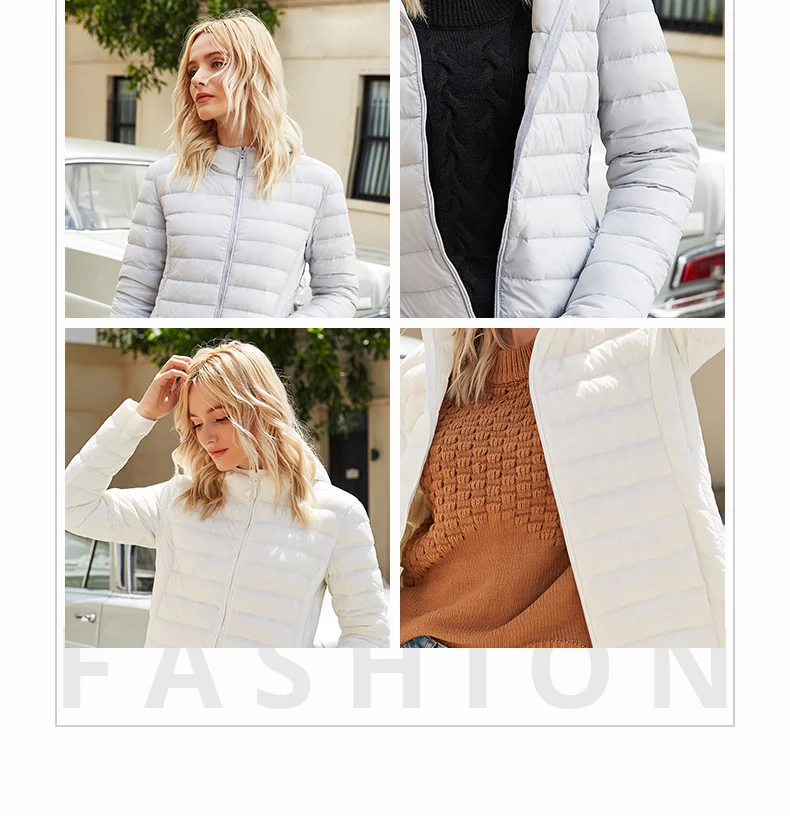 Women Winter Down Jacket 90% White Duck Down Female Light Portable hooded Coats Warm Outwear Casual Lady Windproof Parka