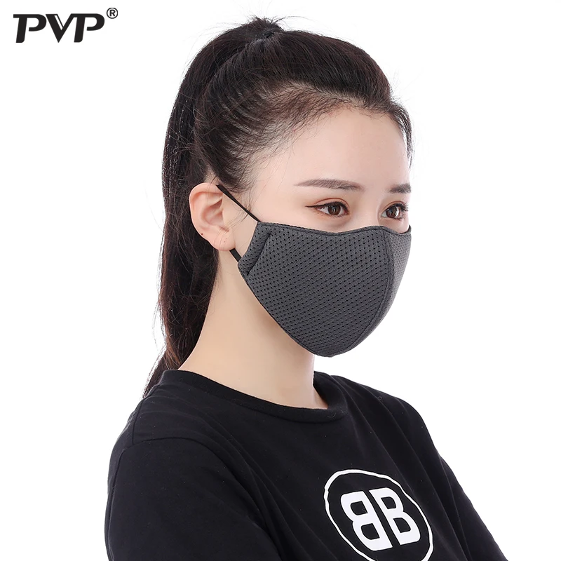 Пылезащитная маска для рта и лица унисекс с режимом PVP черные хлопковые Моющиеся