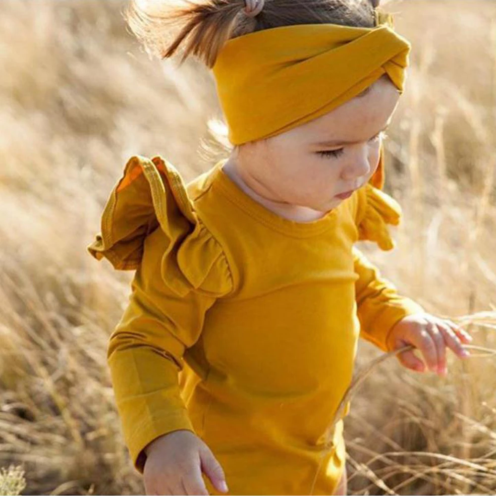 Focusnorm 0-24M Toddler Kids Baby Girl Infant Autumn Clothes Solid Cotton T-shirt Top Pants 2PCS Outfit Sets Tracksuit