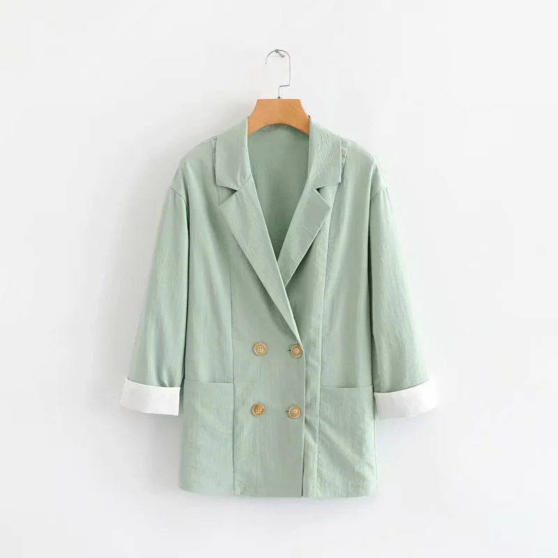 B6691-Western, Стильное женское платье, весна, стиль, двубортный, с манжетами, обжимной, смешанные цвета, костюм, куртка для женщин