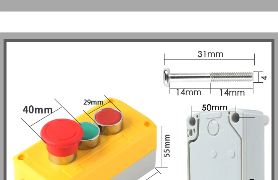 22 мм ручка кнопка коробка переключатель управления Водонепроницаемый пылезащитный чехол старт аварийный стоп электрическая коробка самосброс