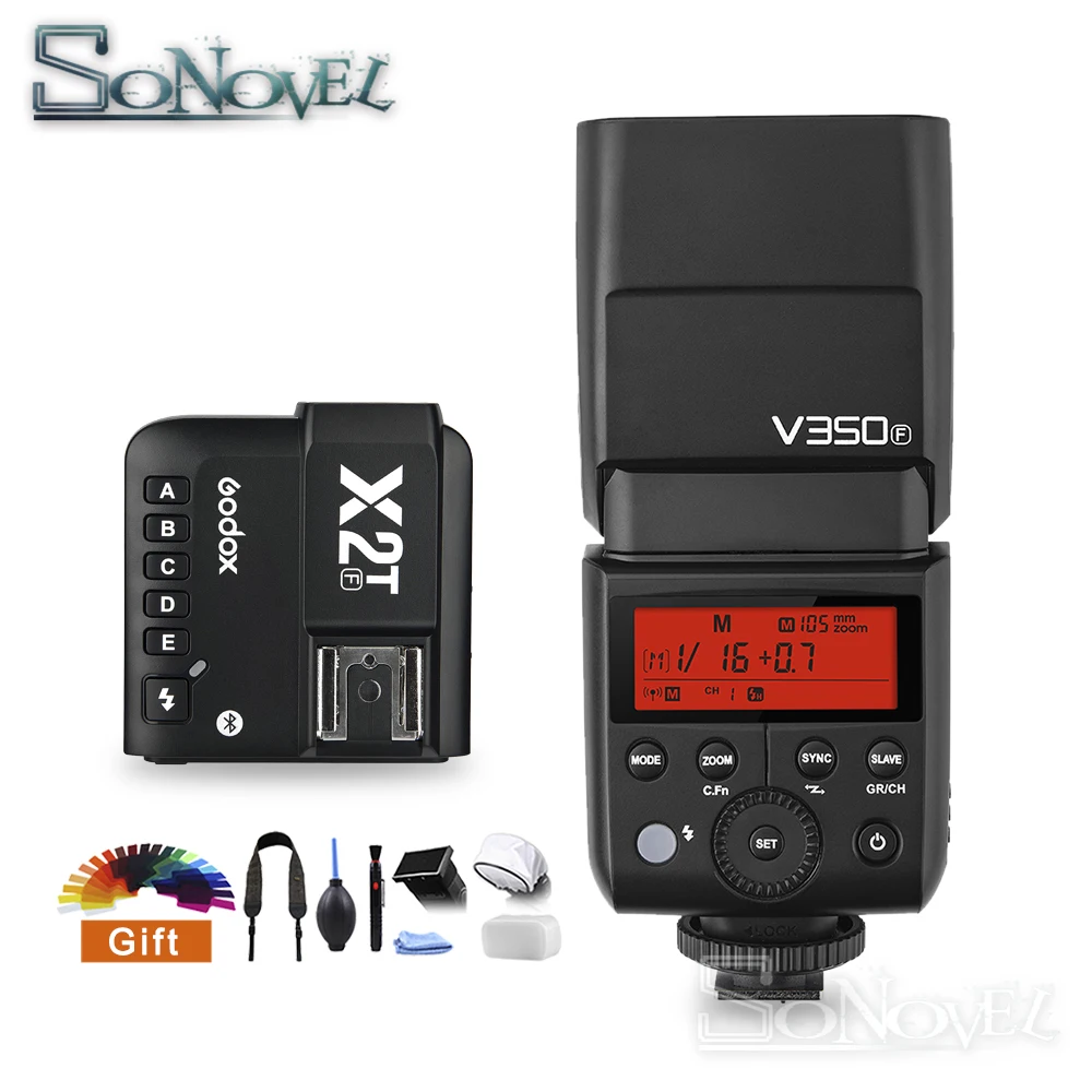 US $248.00 Godox V350F TTL HSS 18000s X System Camera Flash Speedlite With BuiltIn 2000mAh LiIon BatteryX2TF Transmitter For Fuji