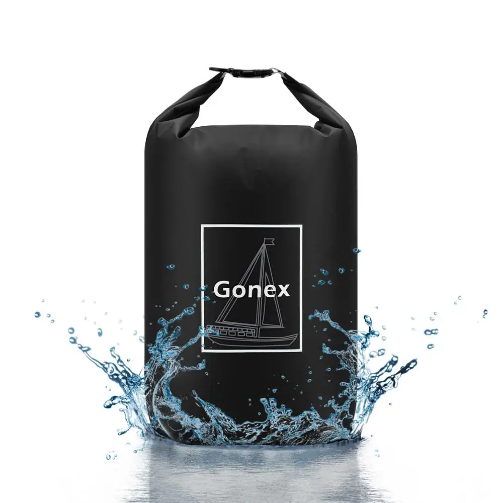 GONEX 4L+ 8L+ 12L открытый сухой Водонепроницаемый сухой мешок плавающие шестерни сумки для лодок Рыбалка рафтинг плавание гребля Каноэ - Цвет: Blcak