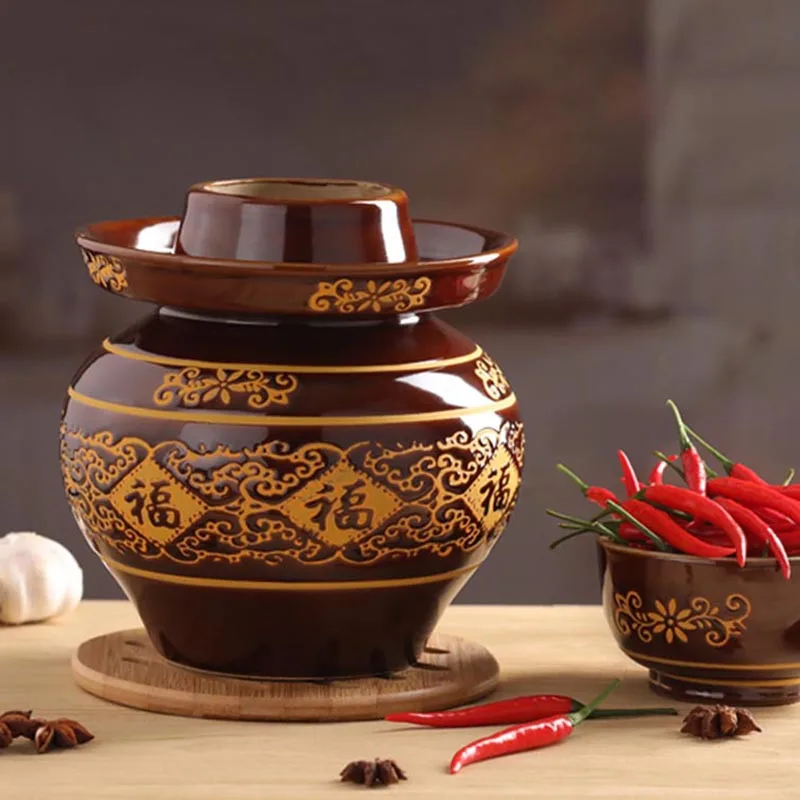 Традиционная Керамическая банка Kimchi Sichuan китайские Банки для маринования