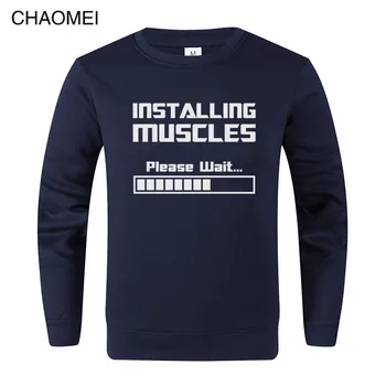 

Installing Muscles Please Wait Loading Bar Funny Print Sweatshirt Men Women 2019 Warm Fleece Sweatshirts Cool Hoodie C47